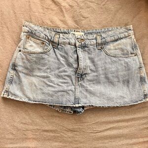 Zara Blue Jean Skort Distressed Casual